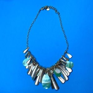 Vintage shell necklace silver shell and lightweight aluminum